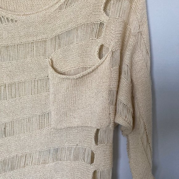 Elegant Beige Sweater with Cut-Out Design - Picture 3 of 7